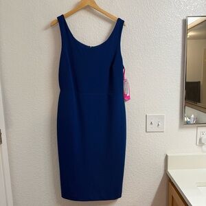 Betsey Johnson Scuba Crepe Dress, Ocean, Women's 14 BNWT